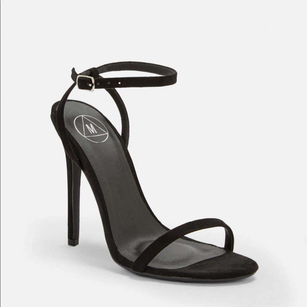 Missguided black thin strap heels size 8